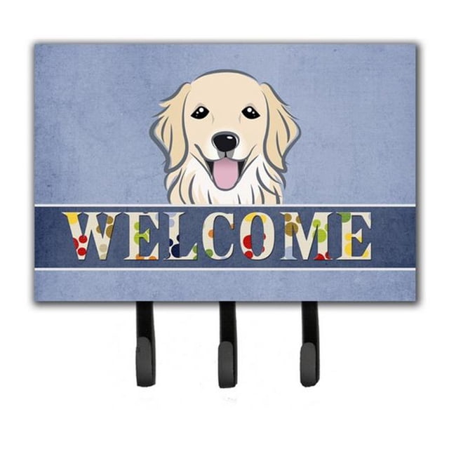 Golden Retriever Welcome Leash & Key Holder