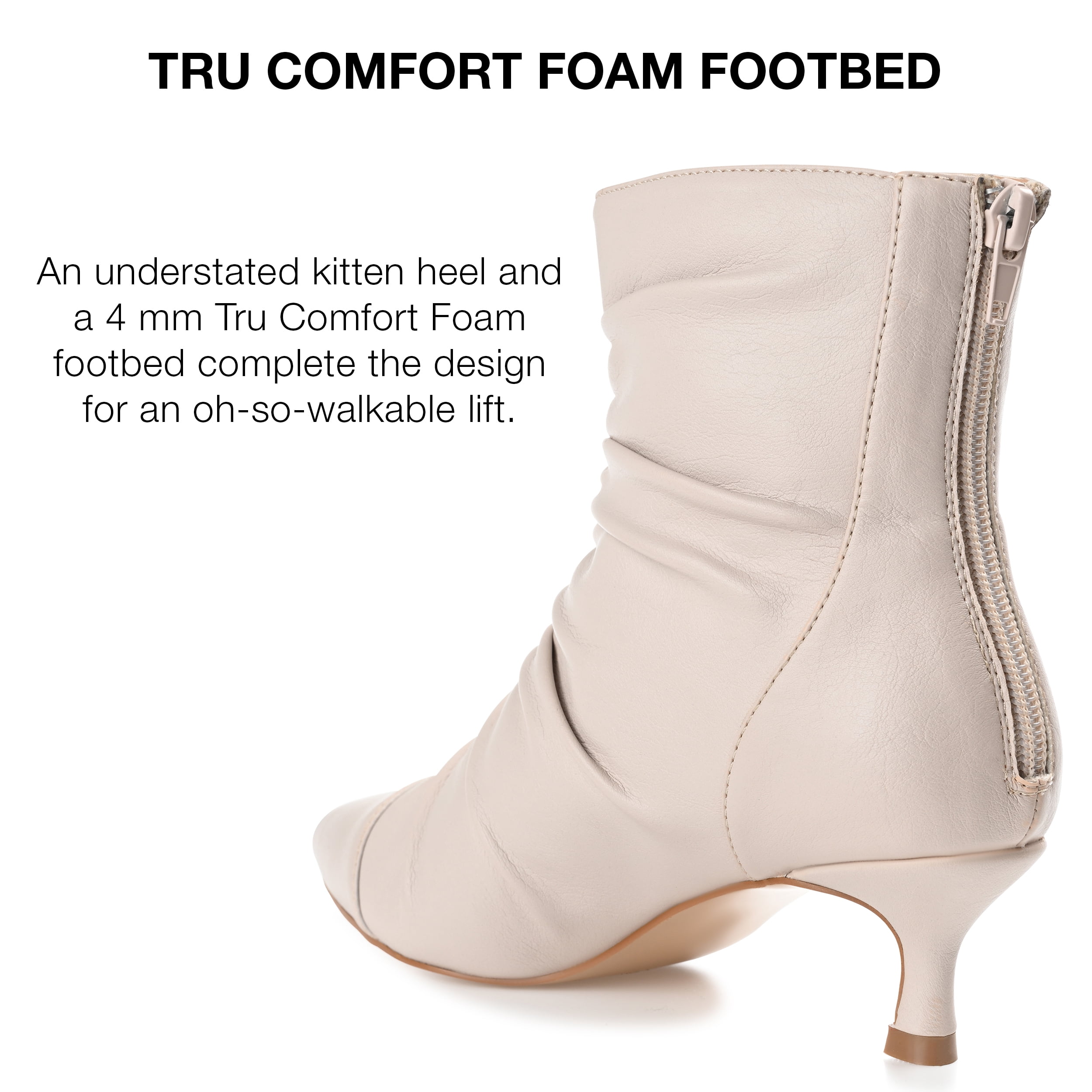 Journee Collection Womens Chevi Pointed Toe Kitten Heel Ankle Booties