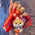 thumbnail image 2 of Llavero con dijes, lindo llavero de la suerte con forma de Shiba Inu, delicado bolso de mano, llaves, accesorios de PVC, regalos para niños, niñas y mujeres (Shiba Inu D), 2 of 5