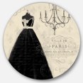 thumbnail image 1 of Designart 'French chandeliers Couture IV' Glam Metal Circle Wall Art, 1 of 3