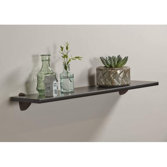 Wallscapes Gallery 8x32 Black Shelf Kit with Bronze Pelican Brackets