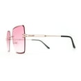 thumbnail image 4 of Womens Rimless Luxury Fashion Bevel Edge Rectangle Sunglasses Gold Pink, 4 of 4