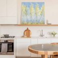 thumbnail image 6 of Yellow Blue Vintage Wall Art Painting on Canvas, Modern Abstract Art Oil Paiting Canvas Art Home Prints Wall Art Framed Modern Artwork for Living Room Bedroom Wall Decor 16x16in, 6 of 9