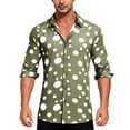 thumbnail image 2 of Zysthvn Polka Dot Mens Shirts Casual Vacation Long Sleeve Man Tee Shirt Collared Button Lightweight Tops, 2 of 5