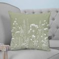 thumbnail image 4 of 24x24 Pillow Covers Set of 2, Sage Green Spring Floral Square Throw Pillow Covers for Couch/Sofa/Living Room, Elegant Pastoral Flowers Decorative Soft Pillowcases for Couch Throw Pillows, 4 of 7