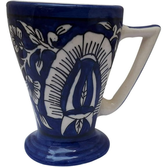 India Meets India Handicraft Ceramic Mug Set of 4 Tea Mug Ceramic Coffee Mug 250 ml, Best Gifting, Made By Awarded Indian Artisan