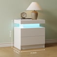 thumbnail image 6 of Cubehom Modern LED Nightstand Set of 2, 2-Drawer Wood Bedside Table with Remote Control, White Side Table for Adult Bedroom, 6 of 6