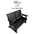 thumbnail image 5 of Wooden Patio Glider with High Roll Back and Deep Contoured Seat, Solid Fir Wood, 2-Seater, Heavy Duty 800 LBS, 4 Ft. (Carbon Black), 5 of 5