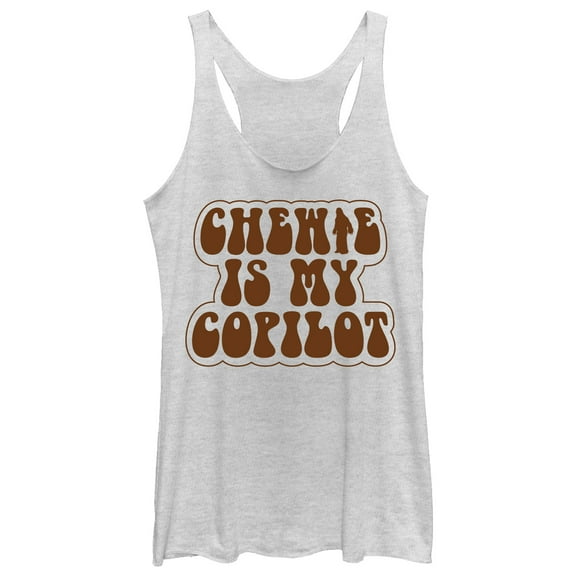Women's Solo: A Star Wars Story Retro Chewie Copilot Racerback Tank Top White Heather X Large