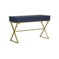 thumbnail image 5 of Linon 47" Campaign Style Metal Writing Desk with 2 Drawers, Blue/Gold, 5 of 15