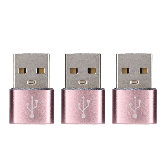 Adaptador USB 2.0 macho a Tipo C hembra NikouMX de Metal para Teléfono Móvil Portátil Rosa