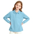 thumbnail image 4 of Abcomgle Girls Uniform Shirts Long Sleeve Button Down Pique Polo Shirt with Collar Moisture-Wicking Dress Girls School Uniform, 4 of 7