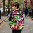 thumbnail image 2 of Uorisanigo Kids Backpack for School, Lightweight Durable Teens Bookbag for Elementary Preschool, Large Capacity Daypack with Side Pocket for Vacation Neon Graffiti Dinosaur, 2 of 7