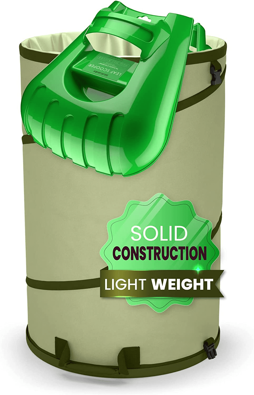Sleek Garden Smart Collapsible 45Gallon Canvas Garden Waste Bag Bucket