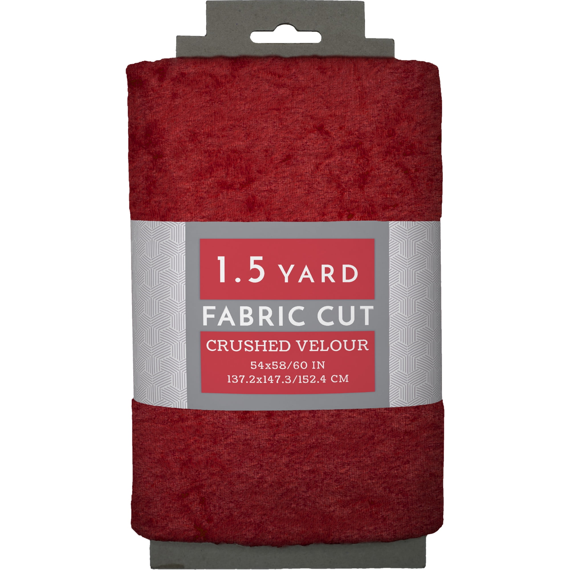 David Textiles 58" x 1.5 yd Polyester Crushed Panne Velvet Precut Fabric, Red