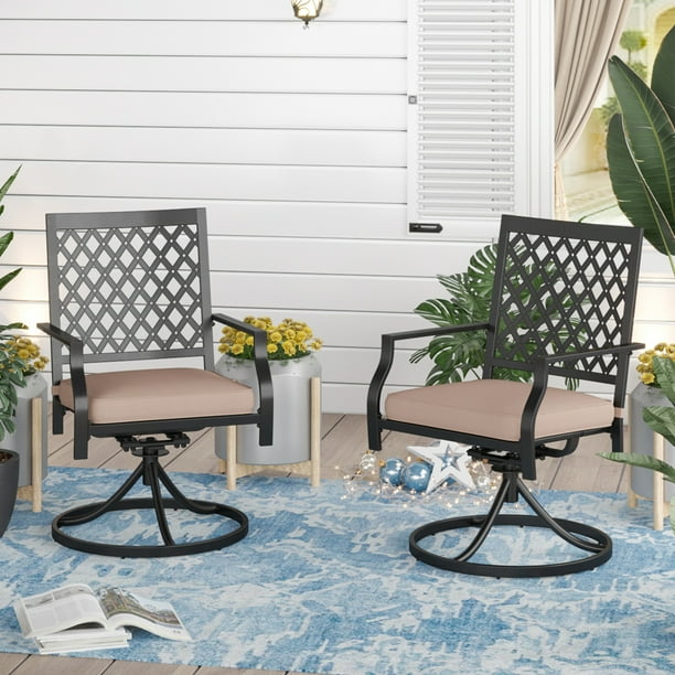 Sophia & William Outdoor Swivel Patio Chairs Set of 2 Dining Rocker