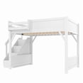 thumbnail image 5 of Full Size Loft Bed with Stairs, Solid Wood Loft Beds Frame with Wardrobe, Gaming Loft Beds Full with Storage Shelf for Teens Adults  (White), 5 of 7