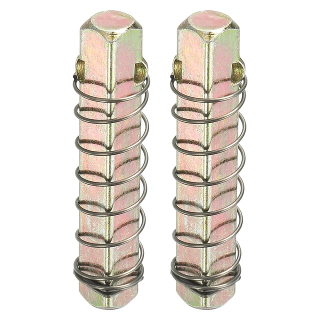 Unique Bargains Broche Carrée pour Bouton de Porte 55x8 mm avec Ressort de Compression, Lot de 2 Barres de Broche pour Poignée de Porte en Acier au Carbone