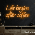 thumbnail image 2 of Glowneon Life Begins After Coffee Neon Sign, Coffee Shop Wall Decor, 2 of 5