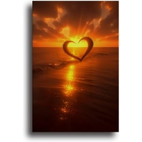 Heart shaped sun Canvas Wall Art Prints for Bedroom Office and Home Decor - 8x12 inch Unframed