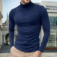 thumbnail image 2 of Dwelliawo Royal Blue Sweaters for Men Turtleneck Shirts Long Sleeve Ribbed Shirt Basic Regular Fit Sweaters Winter Pullover Knitted Sweater Royal Blue L, 2 of 5