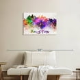 thumbnail image 2 of Elephant Stock Houston Skyline Colors Wall Art - Horizontal Canvas Wall Art - Living Room Wall Decor - City Canvas - Purple And Blue Decor - 30" x 20", 2 of 8