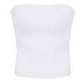 thumbnail image 5 of UVEASISHA Solid Tube Tops for Women Sleeveless Backless Bandeau Tank Top Casual Cropped Going Out Tops White XXL, 5 of 5
