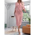 thumbnail image 5 of Women's Long Shirt Dress Mid Sleeve Button Casual Dresses Pink XXL, 5 of 9