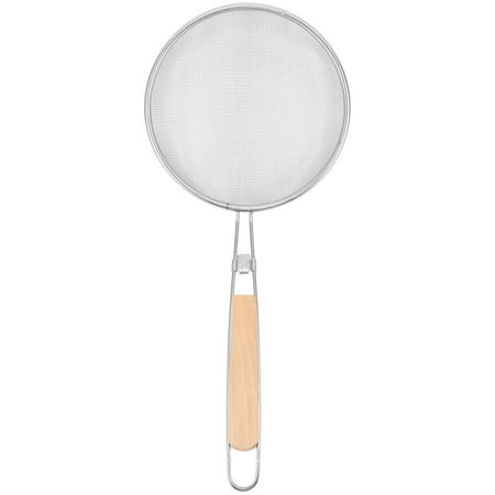

1pc Kitchen Strainer with Wooden Handle Practical Stainless Steel Skimmer