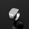 thumbnail image 2 of Men Boys Simple Retro Large Flat smooth surface ring Square Glazed Surface Alloy Ring Plated Jewelry Accessory Hip Hop, 2 of 6