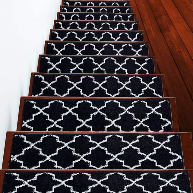 Trellisville Collection Contemporary, Cozy, Vibrant and Soft Stair Tread Mats & Rugs, 9'' x 28''