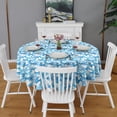 thumbnail image 2 of Pink Butterfly Geometric Pattern Round Tablecloth 60"x60",Wrinkle Wipeable Table Cloth for Kitchen Dining Room Picnic Patio Party, 2 of 6