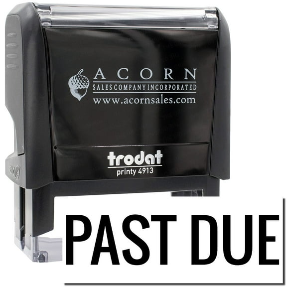 Large Self-Inking Narrow Bold Past Due Stamp, Trodat Printy 4913, Press and Print Stamping, Impression Size 7/8" x 2-1/4", Up to 10,000 Impressions - Black Ink