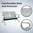 thumbnail image 4 of Kinbor 5-Seat Waiting Room Chairs, Airport Reception Chairs Reception Bench Seating Lobby Chairs for Business Office Bank Airport, Silver, 4 of 9