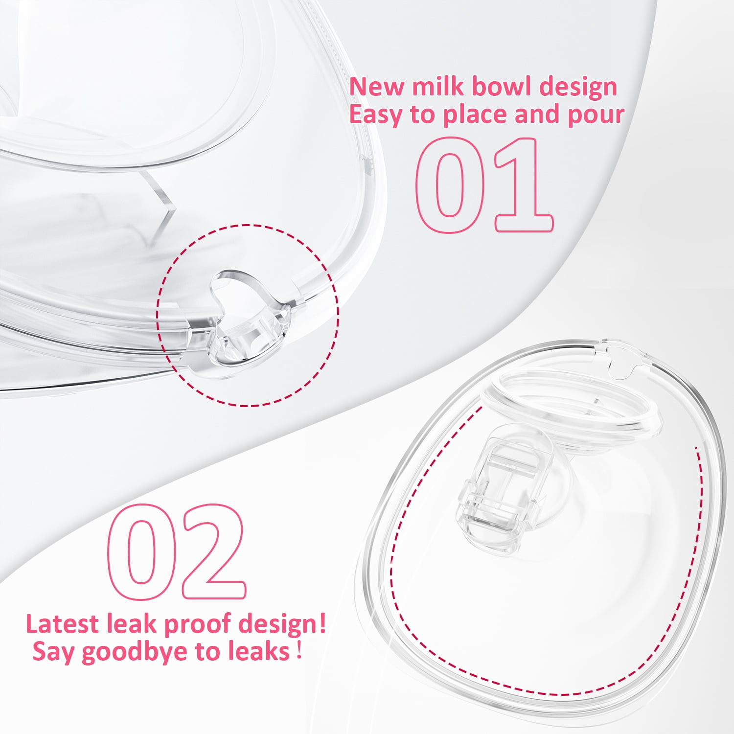Horigen D6 Pink Electric Wearable Handheld Breast Pump Silent Strong Suction 180ml/6oz