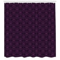 thumbnail image 2 of Indigo Shower Curtain, Ethnic Oriental Design with Floral Swirl Leaf Details Image Print, Fabric Bathroom Set with Hooks, 69W X 70L Inches, Eggplant Purple and Purple, by Ambesonne, 2 of 2