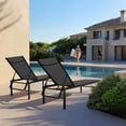 thumbnail image 5 of SUNCROWN Aluminum Outdoor Chaise Lounge Chair - 5-Position Adjustable Recliner with Full Flat Tanning Mode, Portable Design for Poolside, Patio, Deck, Backyard, Lawn & Beach, 2 Piece-Black, 5 of 8