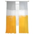 thumbnail image 2 of Abstract Graffiti Sheer Curtains 84 Inches Long 2 Panels Grey Yellow Cube Oil Painting Style Light Filtering Semi Sheer Window Curtains Drapes for Bedroom Living Room 52"x84", 2 of 7