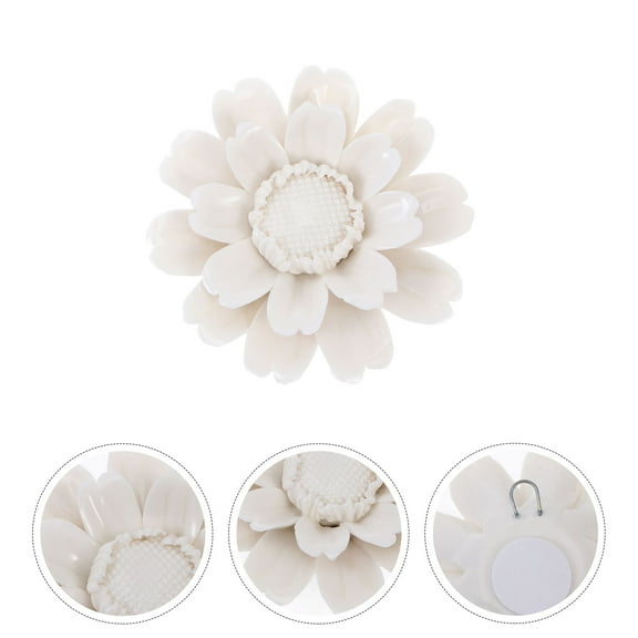 MERRYHAPY White Ceramic Hanging Flower Wall Art Decor for Home, Living Room, Bedroom, Office Decoration