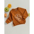 thumbnail image 3 of Bagilaanoe Toddler Baby Girl Boy Halloween Sweatshirt Long Sleeve Letter Print Pullover 1T 2T 3T 4T 5T 6T Kids Fall Loose Tee Tops, 3 of 8