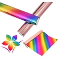 thumbnail image 1 of 2 rollos de papel holográfico para estampación en caliente, hojas autoadhesivas de transferencia de calor arcoíris, hojas de oro rosa para bricolaje, 1 of 7