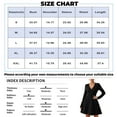 thumbnail image 3 of CharmCyan Long Sleeve V Neck Ribbed Knit Dress for Women A Line Silhouette Soft Fabric Pullover Design Casual Wear Navy M, 3 of 5