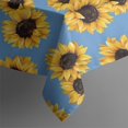 thumbnail image 4 of Blue Sunflower Pattern Rectangle Tablecloth 60"x120",Waterproof Polyester Rectangle Table Cloth, Wipeable Spillproof Polyester Tablecloth for Dining, Camping, Indoor and Outdoor, 4 of 6