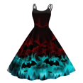 thumbnail image 2 of Halloween Dresses for Women Sleeveless Casual Printed Retro Plus Size Dress For Cocktail Holiday Occasions, 2 of 5
