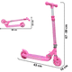 thumbnail image 4 of Scooter Patín del Diablo para Niños con Luces Plegable Altura Ajustable Antideslizante Freno 3 a 8 Años -  Rosa, 4 of 7