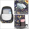 thumbnail image 4 of Pioneer Flower Floral Print Pattern 17" School Backpacks for Teens,Waterproof Oxford Fabric,S-Shape Padded Straps for School,Travel,Hiking,Camping, 4 of 5