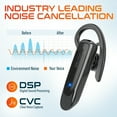 thumbnail image 2 of Delton 22X Wireless Mono Bluetooth Headset, Wireless Single Ear Headset with Built-In Microphones, Lightweight Earpiece Compatible With PC, Laptop, Smartphone, and Tablet - Black, 2 of 9