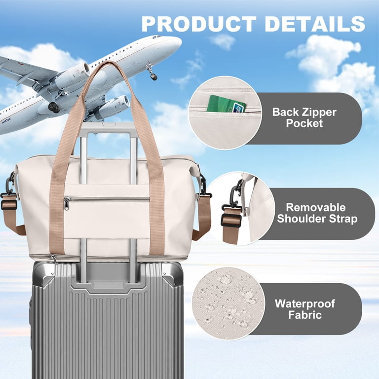 Travel Bag, Waterproof Duffel Gym Tote Bag, Weekender Carry On Overnight Bags for Women Men Approved Personal Item Bag for Airlines with Trolley ... Travel Bag, Waterproof Duffel Gym Tote Bag, Weekender Carry On Overnight Bags for Women Men Approved Personal Item Bag for Airlines with Trolley ...