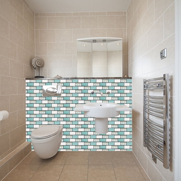 4Pcs 3D Peel and Stick Wall Tiles, 3D Crystal Tile Stickers Waterproof Self Adhesive Wallpaper, DIY Removable Backsplash for Kitchen Bathroom Wall Decor, 12x12 Inches