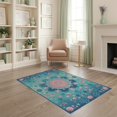 thumbnail image 2 of ODIKA 4'x6' Washable Area Rug Gradient Fish Ombre Scale Starfish Seashell Mermaid Flowing Dynamic for Home Office, Under Desk, Non-Slip Chair-Friendly, Flatwoven, 2 of 7